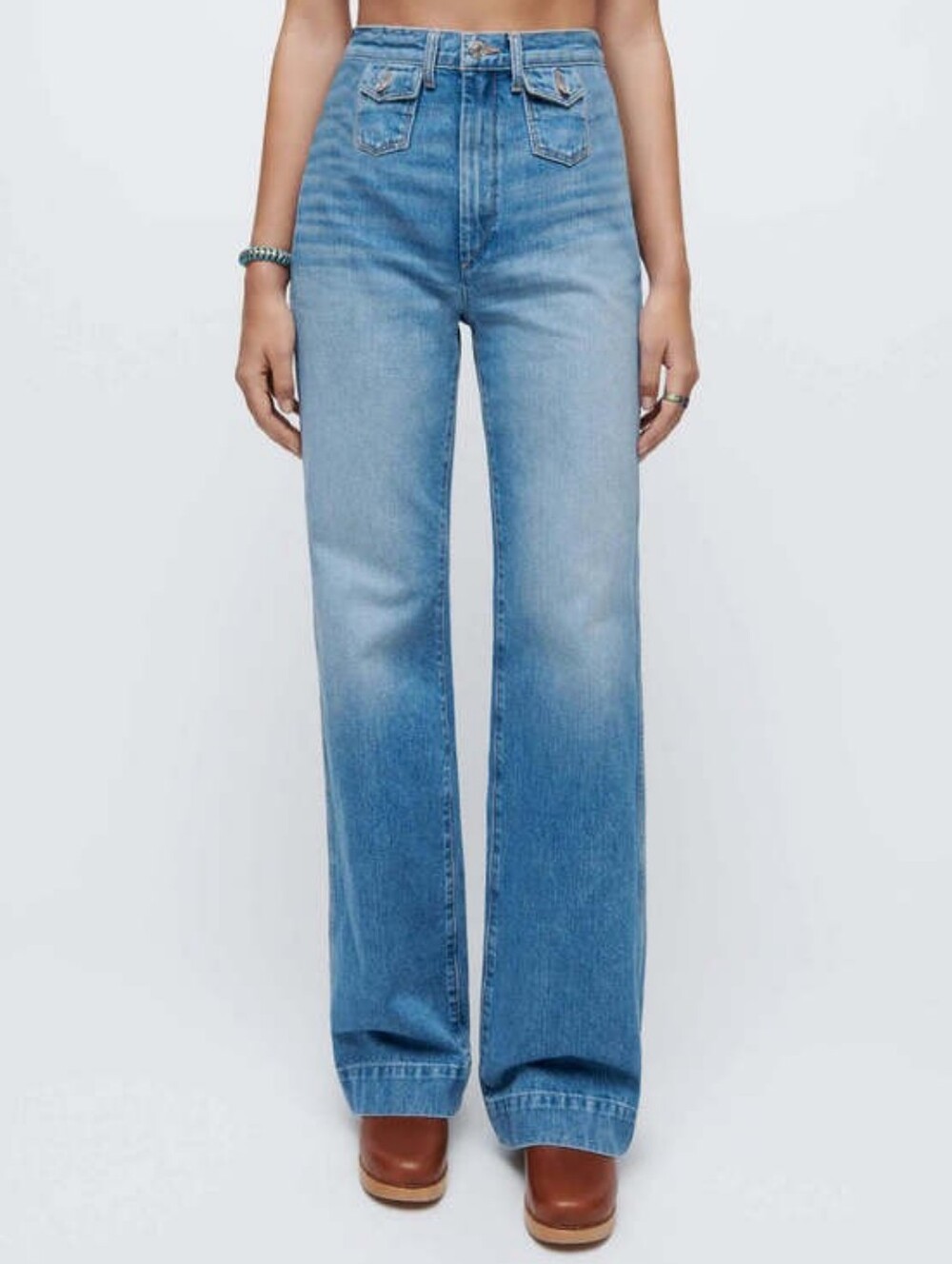 Re/Done 70s Pocket Wide Leg High Rise Jeans